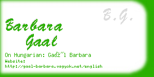 barbara gaal business card